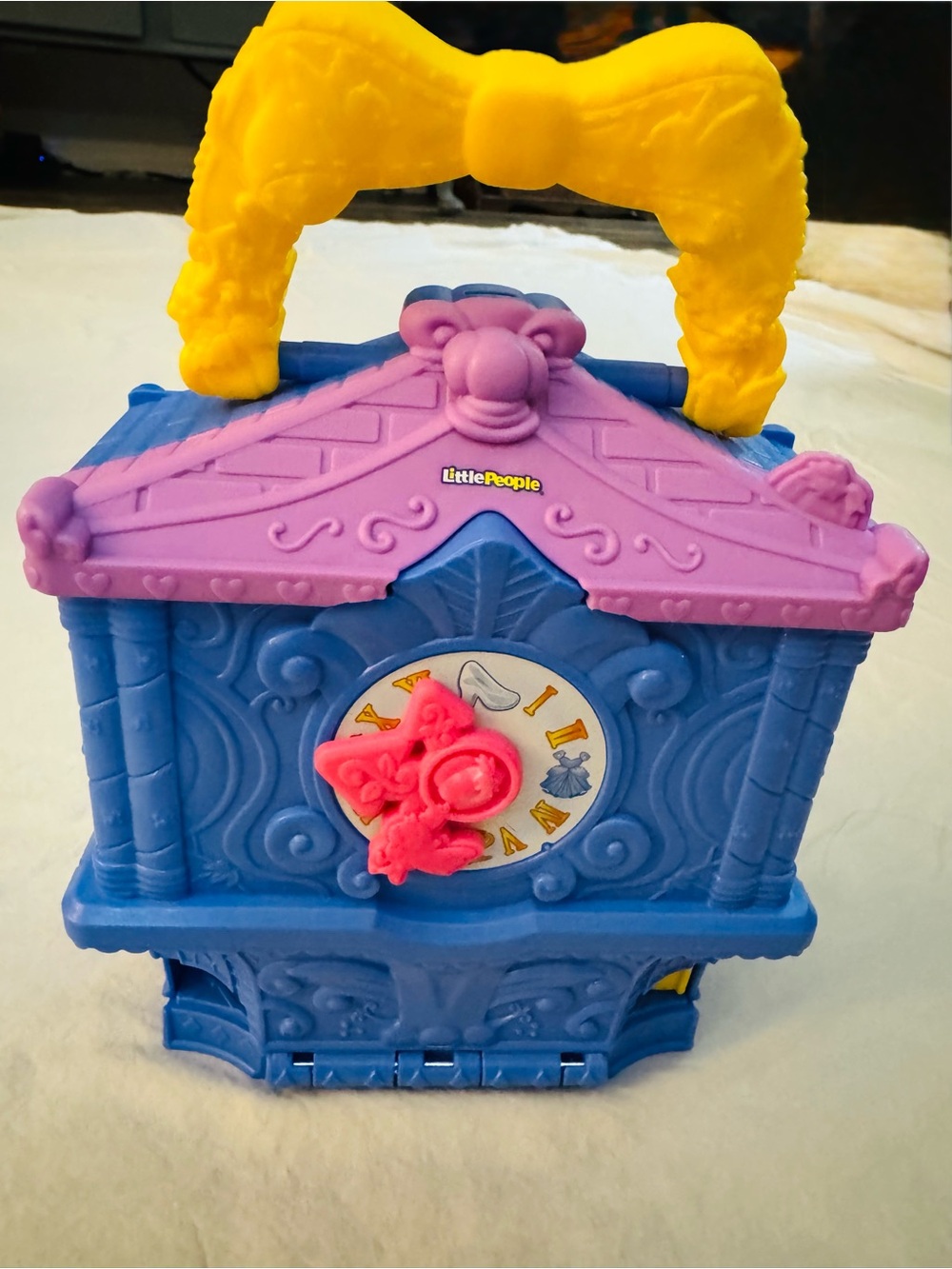 Little People Blue & Purple Playset Carry Case with Yellow Handle